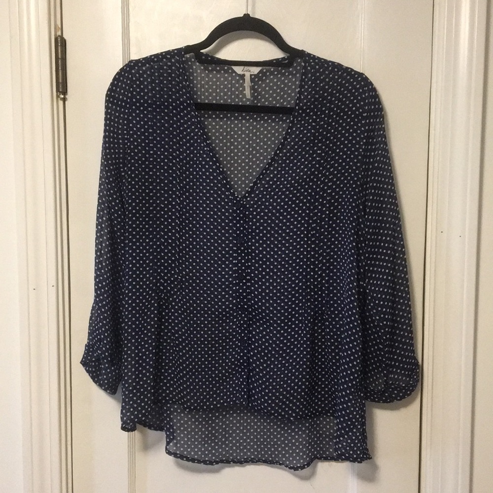 Kirra Polka Dot Sheer Top sz M
